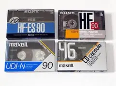 未開封　昔のカセットテープ　4本　SONY/2本＋マクセル/2本