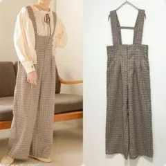 ⭐︎美品⭐︎サロペット オーバーオール ハイウエストサロペット チェック　Sのサムネイル