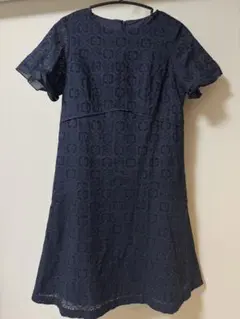 ★2/6まで★YUMA KOSHINO ネイビー 半袖 Aライン ワンピース