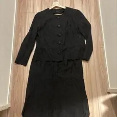 昭和 レトロ セットアップ レース スーツ 黒 11号 ジャケット スカート