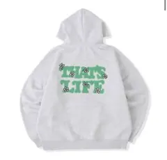 THAT'S LIFE ジップパーカー グレー 花柄