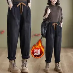 着痩せ シンプル テーパードパンツ デニム ジーパン ゆったり系 新品◎大人気