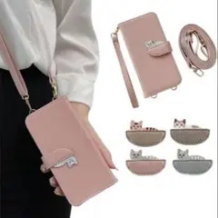 iPhone11 手帳型 ショルダー ケース（ピンク）