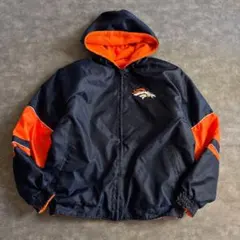 NFL ブロンコス リバーシブル 中綿 フードジャケット XLゆるダボメンズ古着