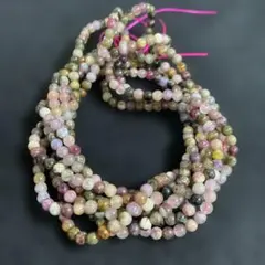 天然石　カラフルトルマリン　約4,5㎜　連材　ハンドメイド　パワーストーン