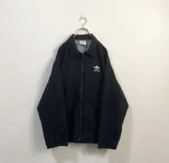 adidas アディダス コーチジャケット トレフォイル ロゴ 刺繍 ブラック