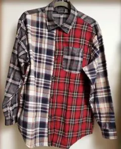 semantic design 長袖切り替えネルシャツ M