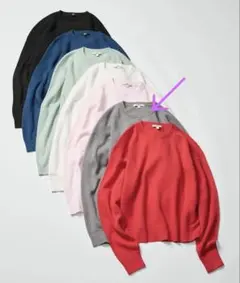 スムースコットンクルーネックセーター ダークブラウン