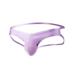♤新品♤【メンズOバックブリーフパンツ】パープル　ナイロン　通気性　もっこり　S
