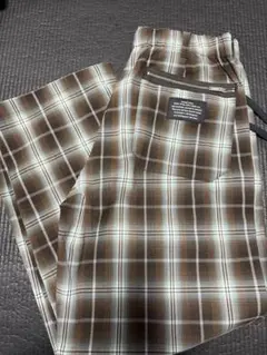 ブラウン系チェック イージーパンツ Mサイズ