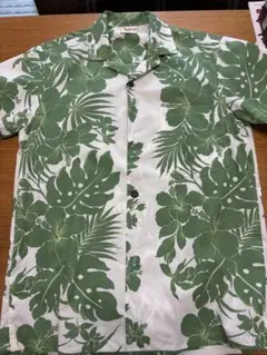 アロハシャツ 緑色 花柄 半袖　Royal Creations Sサイズ