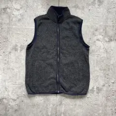 ボア フリースベスト グレー L アウトドア キャンプ レトロ 防寒アウター