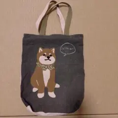 柴犬柄ファスナー付きトートバッグ