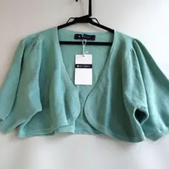 （J44）●新品　ミズ、グレーシー、綿ミントグリーン 半袖 バルーンスリーブ