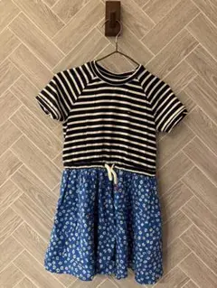 【TOMMY HILFIGER】ボーダー×花柄 ドッキングワンピース