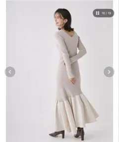 FRAY I.D アシメ切り替えリブニットコンビ 원피스