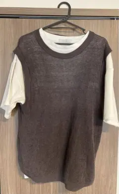 ジャーナルスタンダード 重ね着レイヤード 白　Tシャツ　ニットベスト　2枚セット