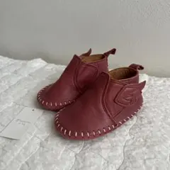 ベビー　レザーシューズレッド 9-12cm