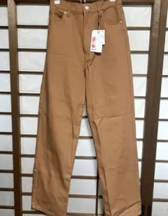 新品 moment+ ストレートデニム ハイウエスト オレンジ Mサイズのサムネイル