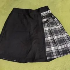 グローバルワークGLOBALWORK　140　黒　チェック　キュロット