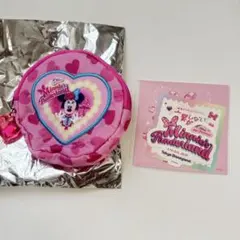 ディズニー ミニパル　カプセルトイ ポーチ　ピンク　ハート柄