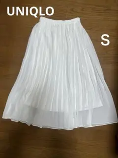 UNIQLOホワイト プリーツロング丈スカート Sサイズ