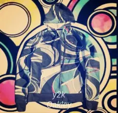 00s Oakley 幾何学模様 フルジッパーパーカー y2k サムホールのサムネイル