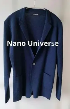 ナノ・ユニバース　ネイビー　ニットテーラードジャケット　メンズ　Ｓ　ウール
