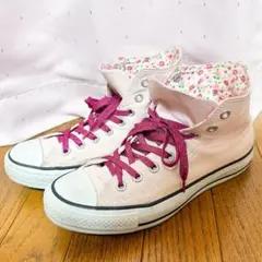 コンバース オールスター ハイカットスニーカー ピンク 花柄 25cm相当