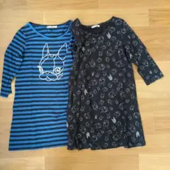 ユニクロ　ガルシア　UT ボーダー　チュニック 七分袖　Tシャツ S　2枚組