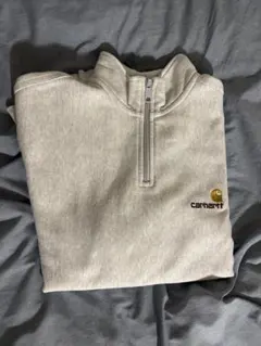 Carhartt ハーフジップ トレーナーライトグレー