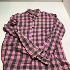 DEVILLOCK ピンクグレー チェックネルシャツ