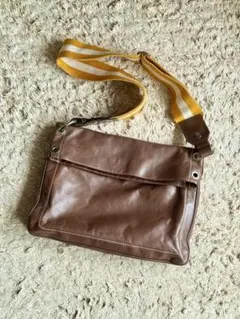 バリー トレインスポッティング ショルダーバッグ レザー ブラウン ストライプ