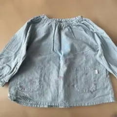 バースデイ水色 長袖 スモック エプロン幼稚園用 100センチ