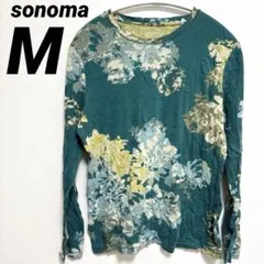 sonoma エブリデイTee M グリーン系花柄