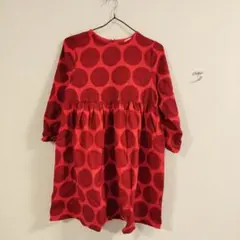 新品　マーキーズ　ワンピース　130 赤　ドット