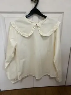 美品‼︎ビッグカラーブラウス フリルブラウス アイボリー 長袖　ehka sopo