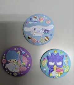 サンリオキャラクターズ 刺繍缶バッジ3個セット