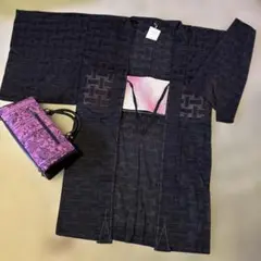 新品未使用ブラック羽織 綿100%オーガンジー系