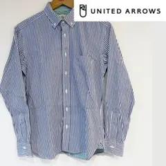 美品ユナイテッドアローズ　オールシーズン定番で使える遊び心効いたストライプシャツ