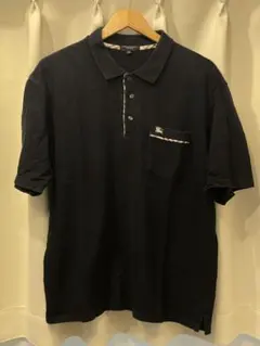 STUSSY ステューシー パイル地 ポロシャツ 半袖 SSリンクロゴ 紺 L 