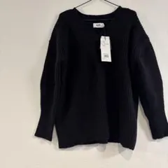 AZUL by MOUSSY ブラック Vネックセーター　洗濯機で洗える　リーブ