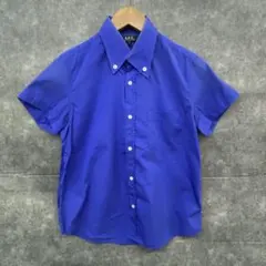 A.P.C. アーペーセー 半袖 BDシャツ ブルー M 左胸ポケット付のサムネイル
