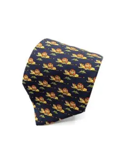 良品✨ フェラガモ ネクタイ シルク ネイビー 1207