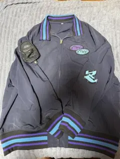 ずっと真夜中でいいのに。バーシティジャケットXL ネイビー テクノプア