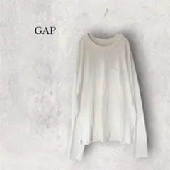 【GAP】ギャップ オーバーサイズ 長袖Tシャツ ロンT アイボリー Mサイズ
