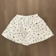 GU 花柄ハーフパンツ 120cm ホワイト
