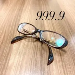 999.9 フォーナインズ 3708 メガネフレーム ケース付 日本製 眼鏡 