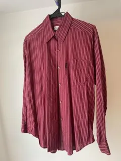 ELLE 長袖シャツ 赤 ストライプ 38