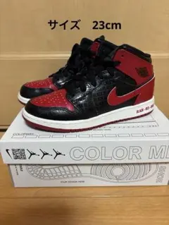 Nike Air Jordan 1 Mid Black/Red 23cm キッズ